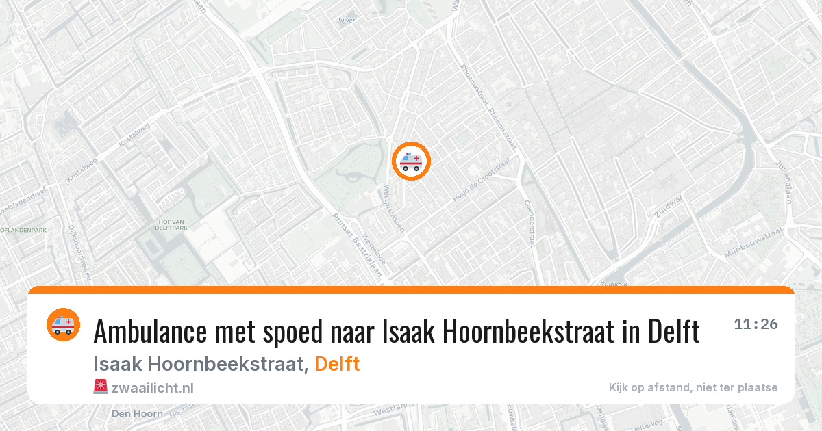 Ambulance met spoed naar Isaak Hoornbeekstraat in Delft — 29 jun 2026
