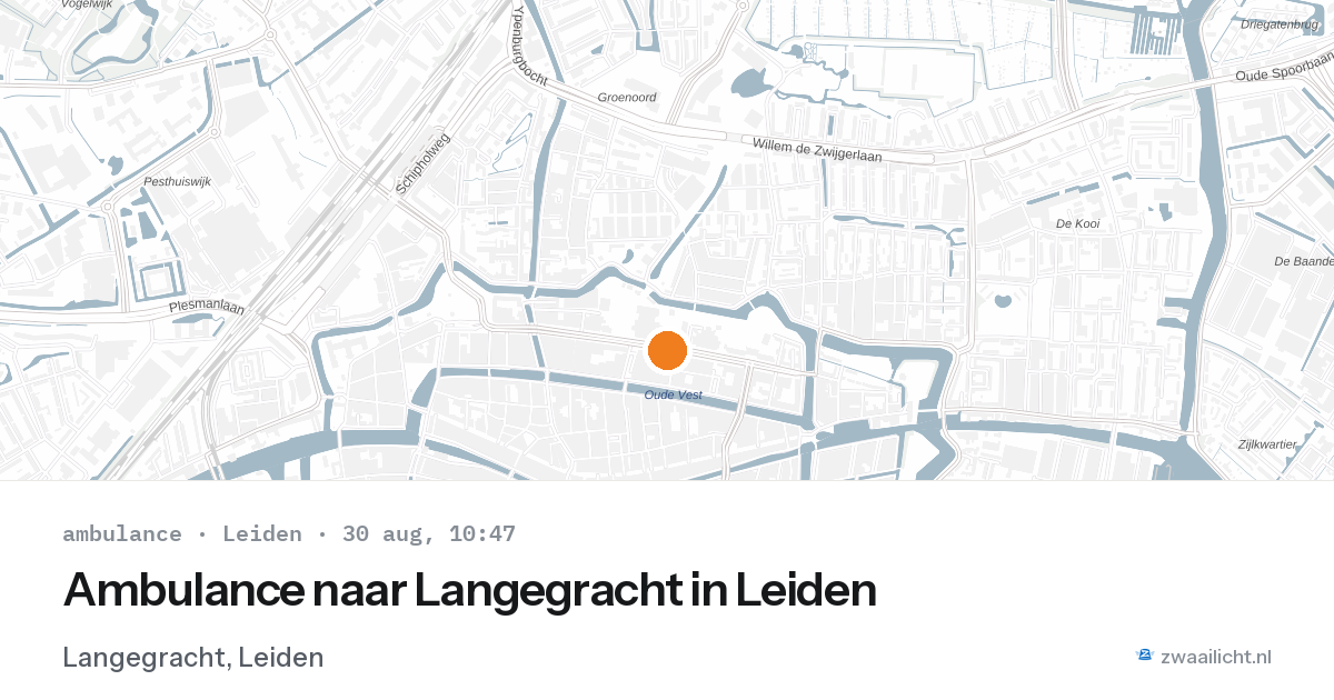 Ambulance naar Langegracht in Leiden — 30 aug 2026