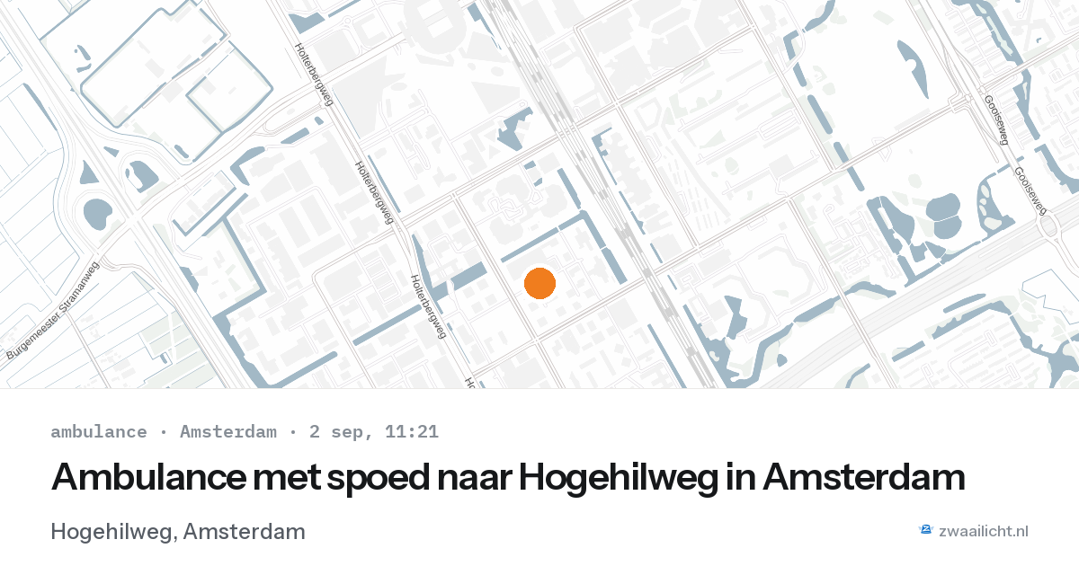 Ambulance met spoed naar Hogehilweg in Amsterdam — 2 sep 2026