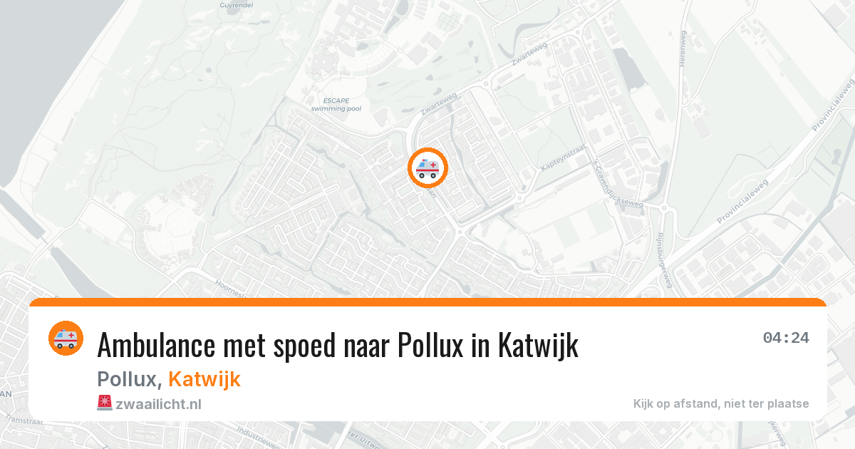 Ambulance met spoed naar Pollux in Katwijk — 2 aug 2026