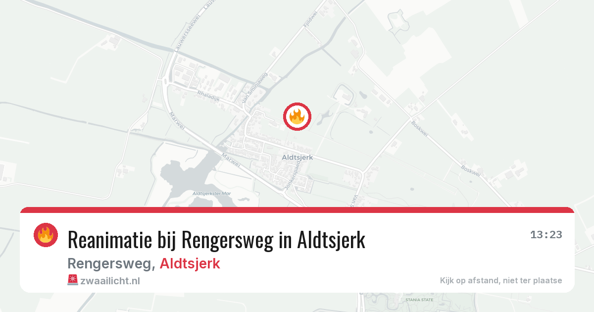 Reanimatie bij Rengersweg in Aldtsjerk — 29 jul 2026