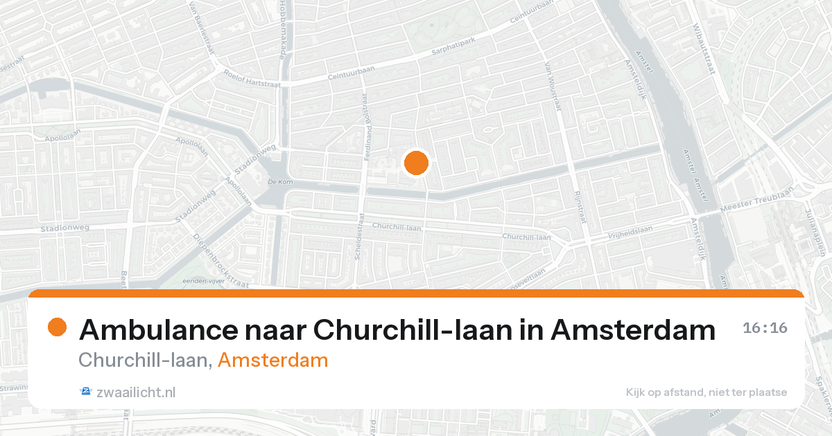 Ambulance naar Churchill-laan in Amsterdam — 17 aug 2026