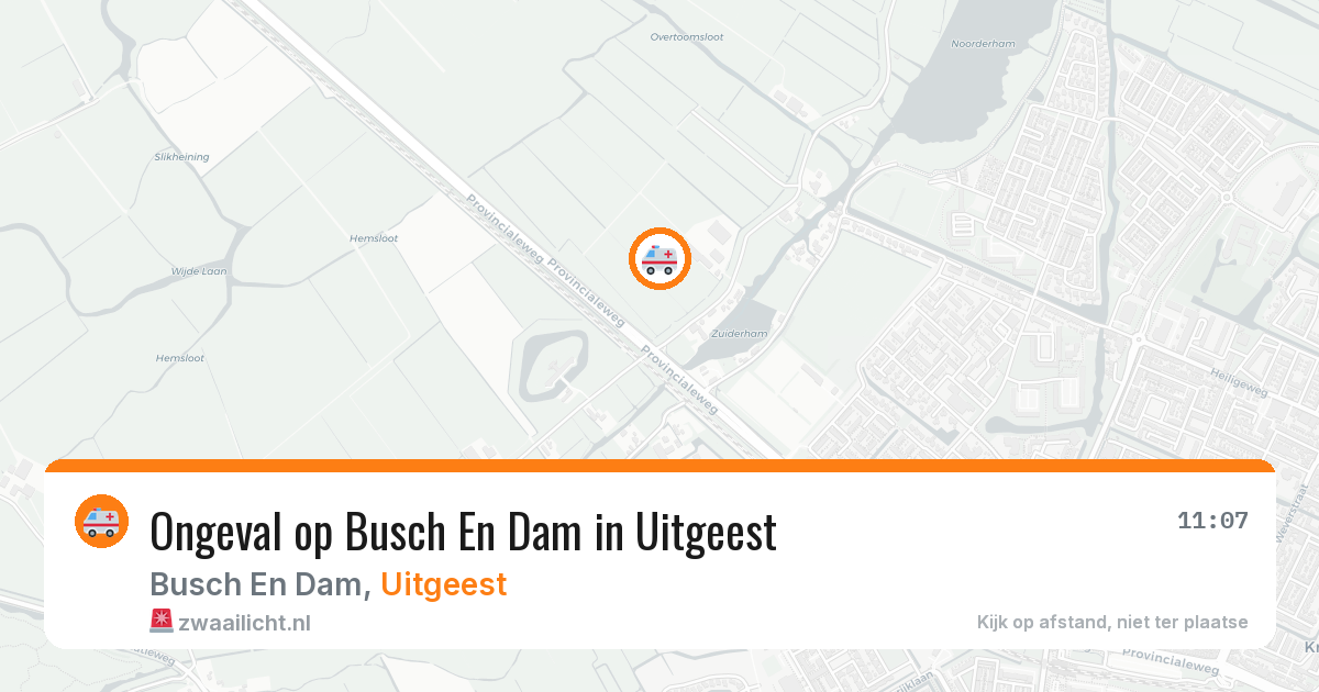 Ongeval op Busch En Dam in Uitgeest — 16 jul 2026
