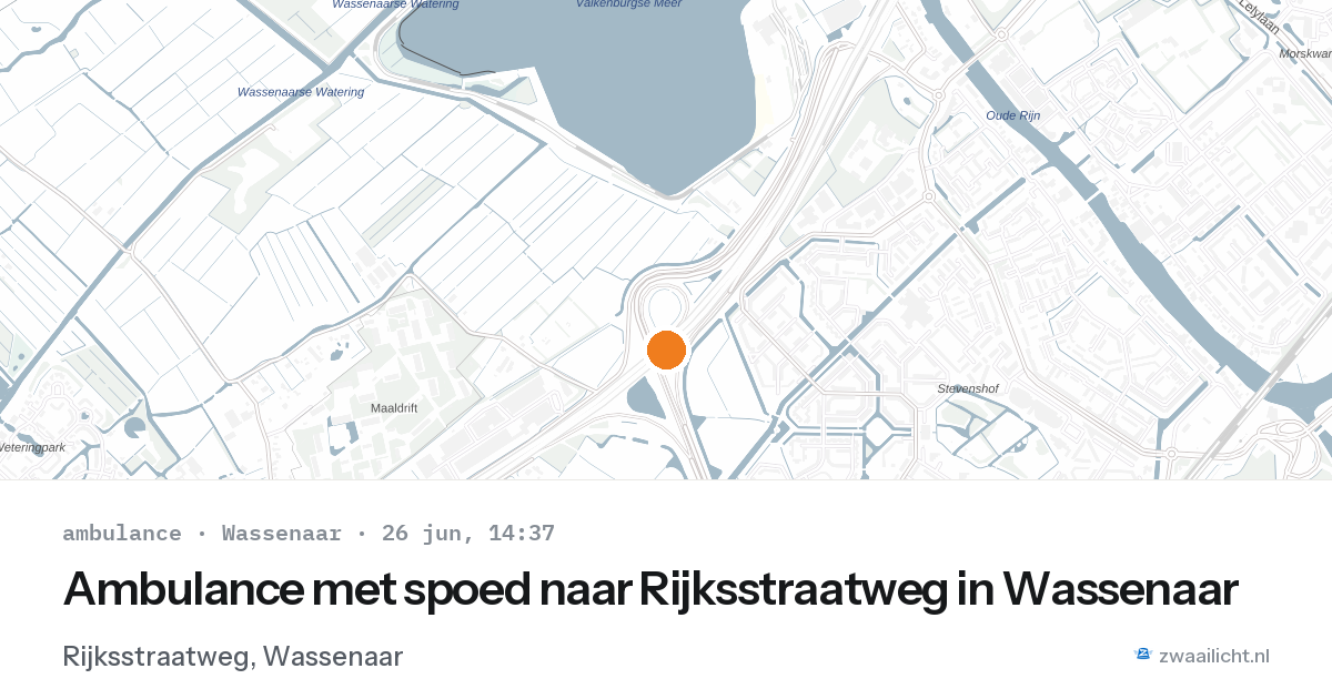 Ambulance met spoed naar Rijksstraatweg in Wassenaar — 26 jun 2026