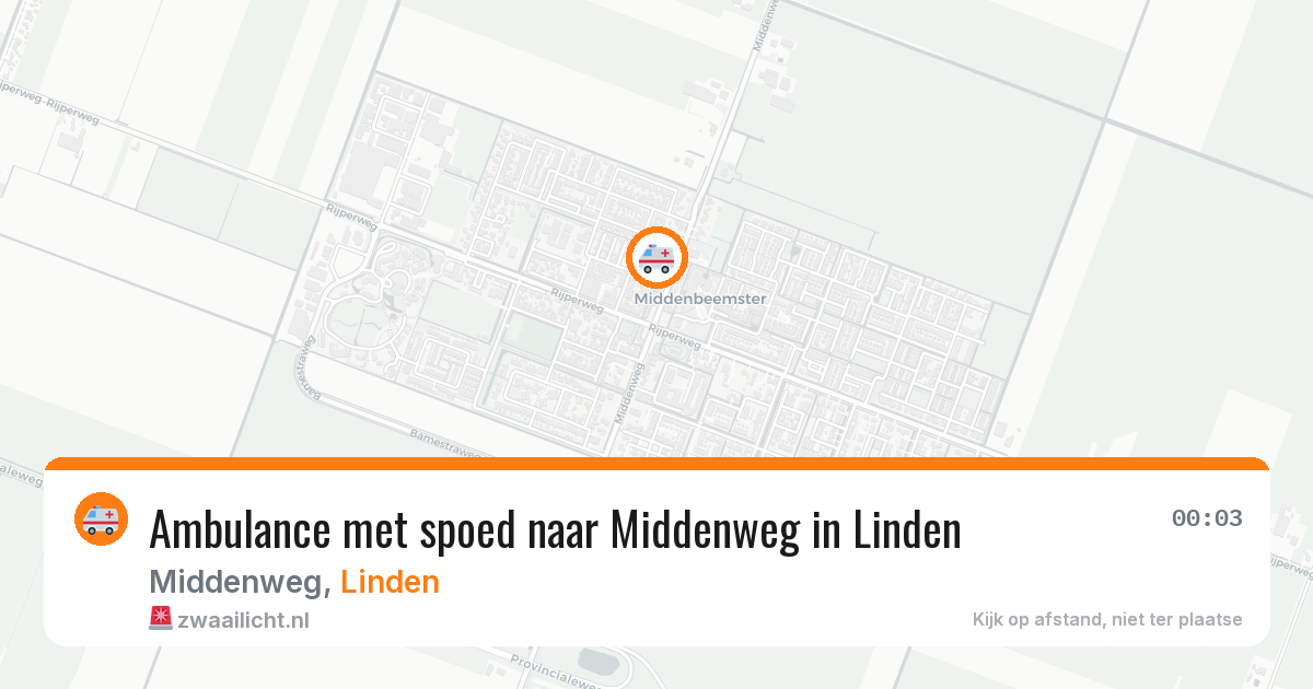 Ambulance met spoed naar Middenweg in Linden — 30 jul 2026
