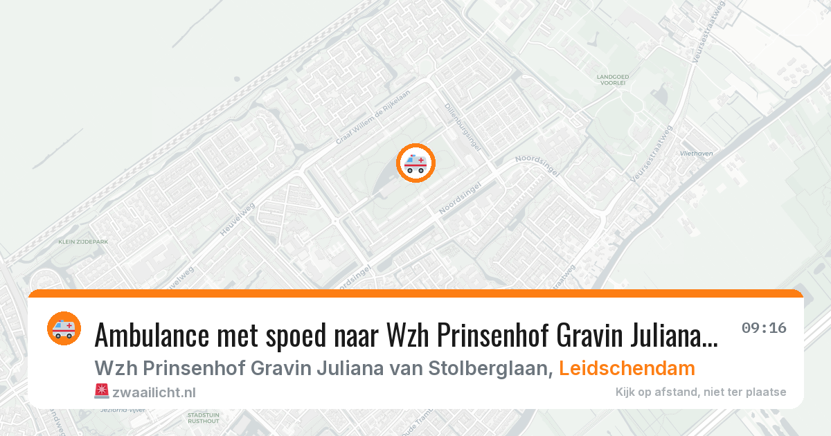 Ambulance met spoed naar Wzh Prinsenhof Gravin Juliana van Stolberglaan in Leidschendam — 12 feb 2026