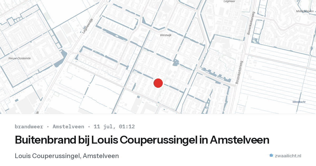 Buitenbrand bij Louis Couperussingel in Amstelveen — 10 jul 2026