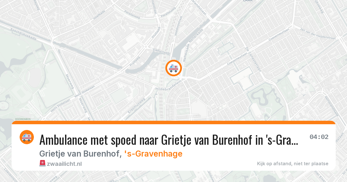 Ambulance met spoed naar Grietje van Burenhof in 's-Gravenhage — 22 apr 2026