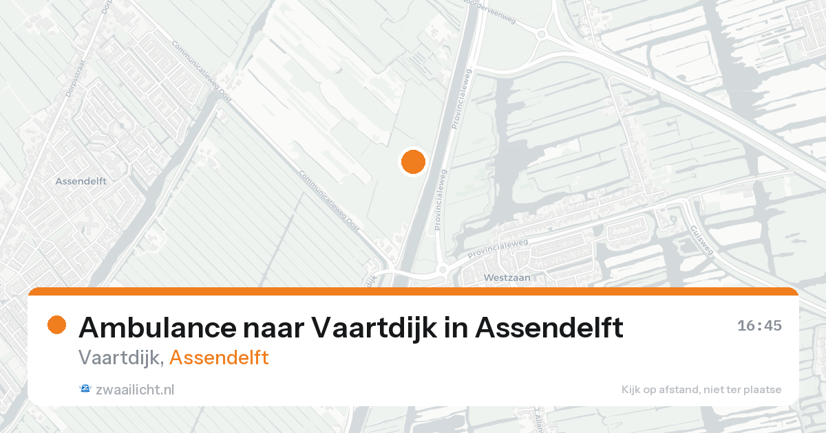 Ambulance naar Vaartdijk in Assendelft — 19 aug 2026
