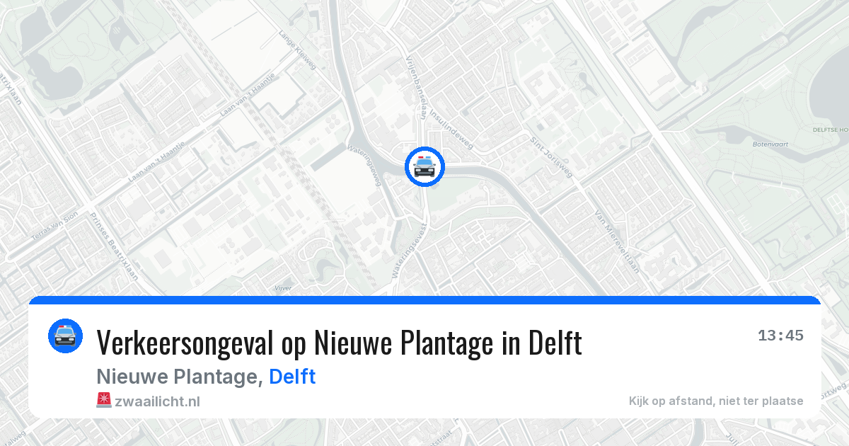 Verkeersongeval op Nieuwe Plantage in Delft — 29 mrt 2026
