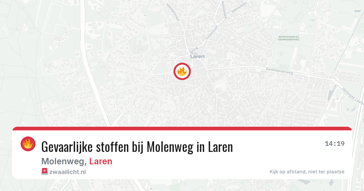 Gevaarlijke stoffen bij Molenweg in Laren — 7 apr 2026