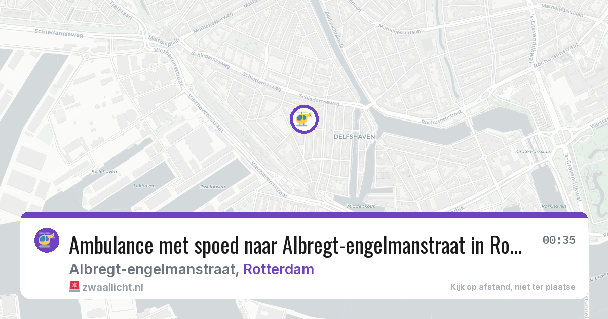 Ambulance met spoed naar Albregt-engelmanstraat in Rotterdam — 2 aug 2026