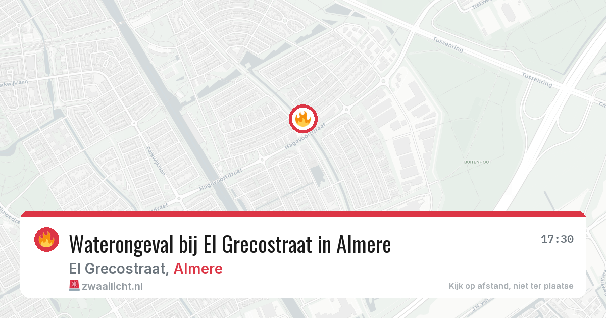 Waterongeval bij El Grecostraat in Almere — 17 jun 2026