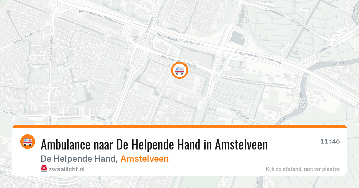Ambulance naar De Helpende Hand in Amstelveen — 11 aug 2026