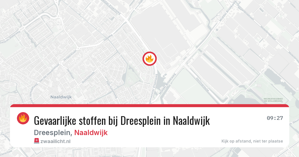 Gevaarlijke stoffen bij Dreesplein in Naaldwijk — 4 jul 2026