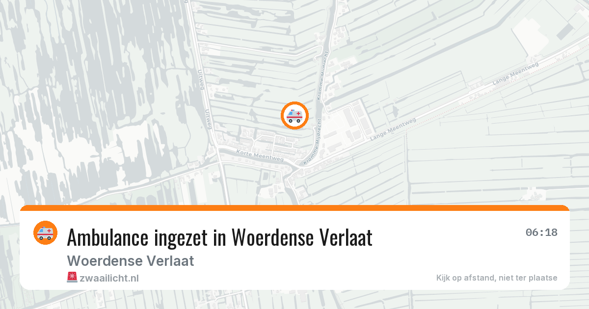 Ambulance ingezet in Woerdense Verlaat — 28 jun 2026