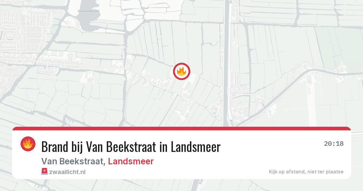 Brand bij Van Beekstraat in Landsmeer — 20 apr 2026