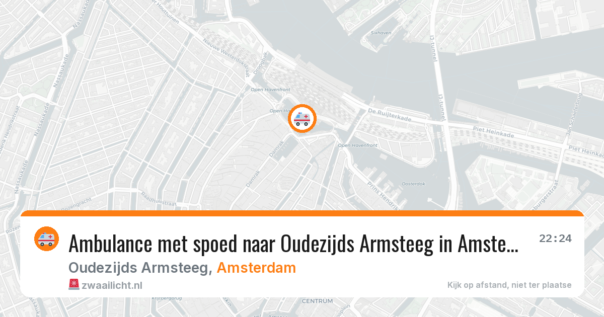 Ambulance met spoed naar Oudezijds Armsteeg in Amsterdam — 26 mei 2026