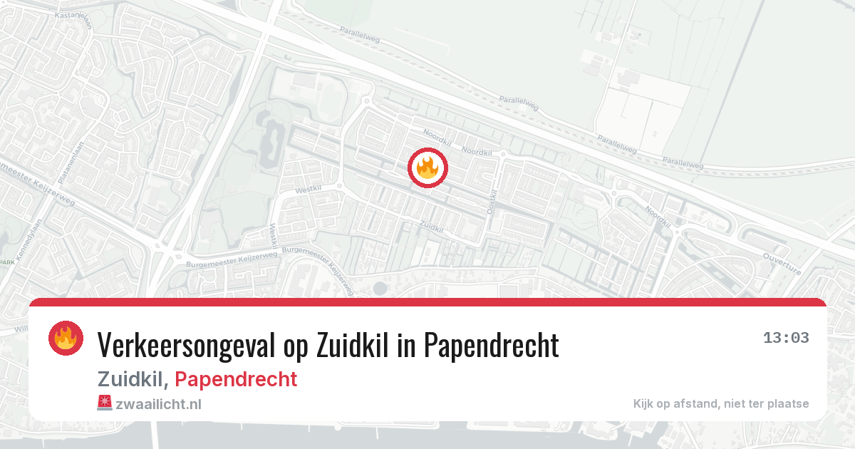 Verkeersongeval op Zuidkil in Papendrecht — 17 mrt 2026