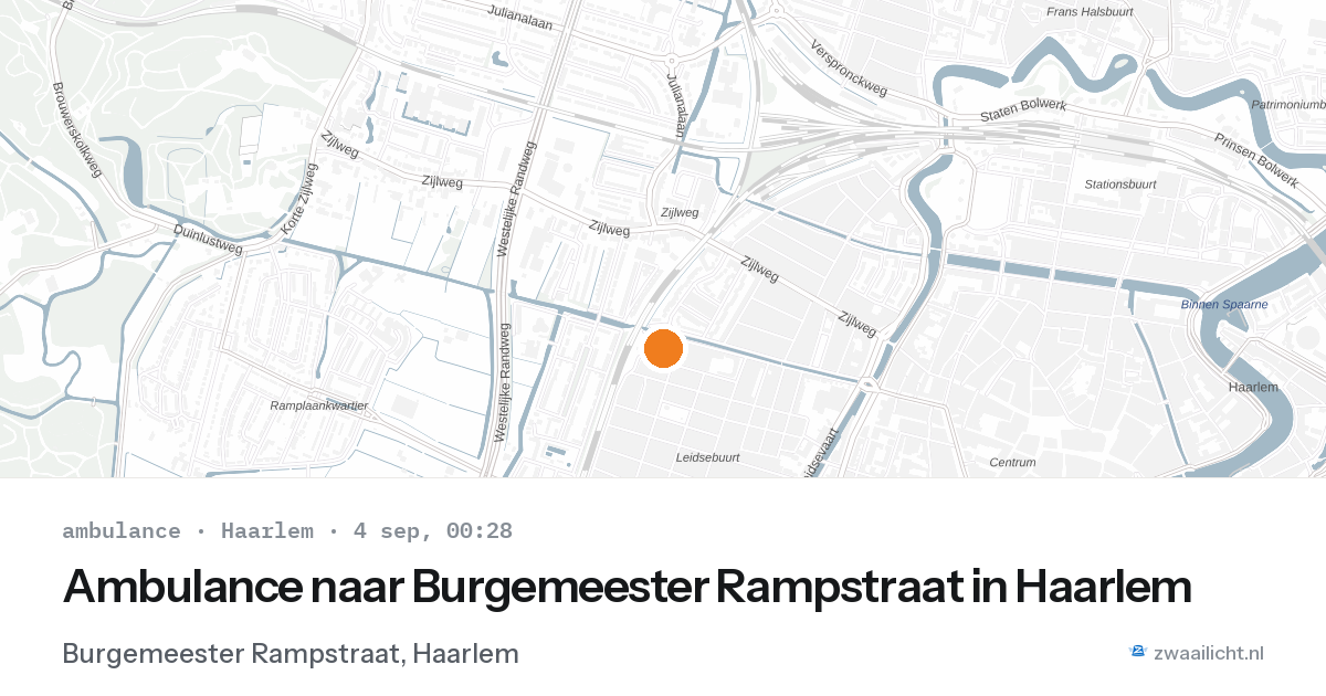 Ambulance naar Burgemeester Rampstraat in Haarlem — 3 sep 2026