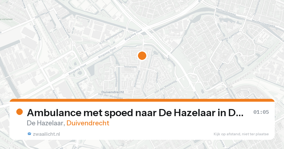 Ambulance met spoed naar De Hazelaar in Duivendrecht — 22 aug 2026