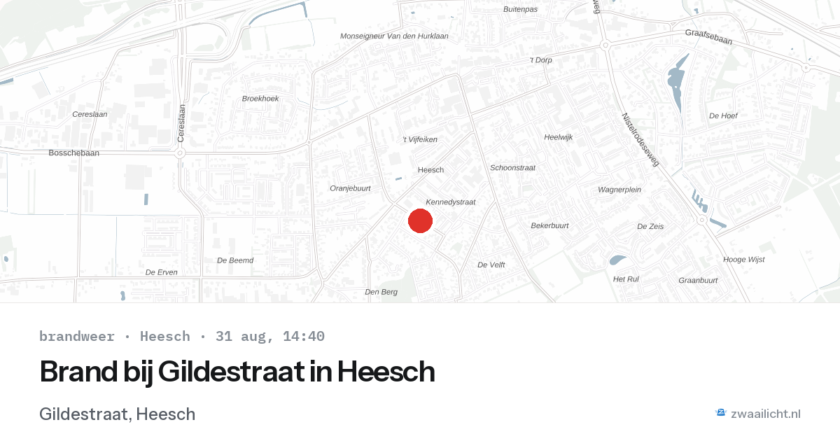 Brand bij Gildestraat in Heesch — 31 aug 2026