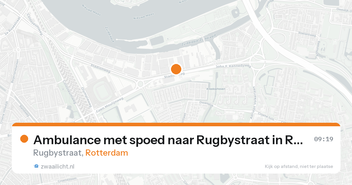 Ambulance met spoed naar Rugbystraat in Rotterdam — 16 aug 2026