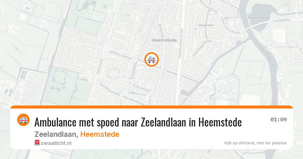 Ambulance met spoed naar Zeelandlaan in Heemstede — 7 jun 2026