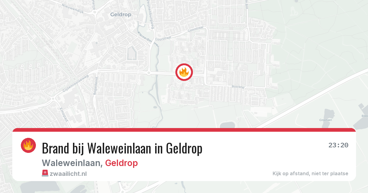 Brand bij Waleweinlaan in Geldrop — 31 jul 2026