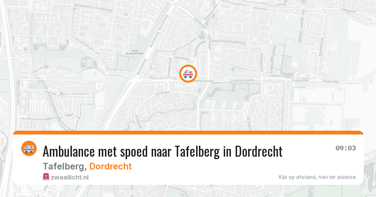 Ambulance met spoed naar Tafelberg in Dordrecht — 19 jul 2026