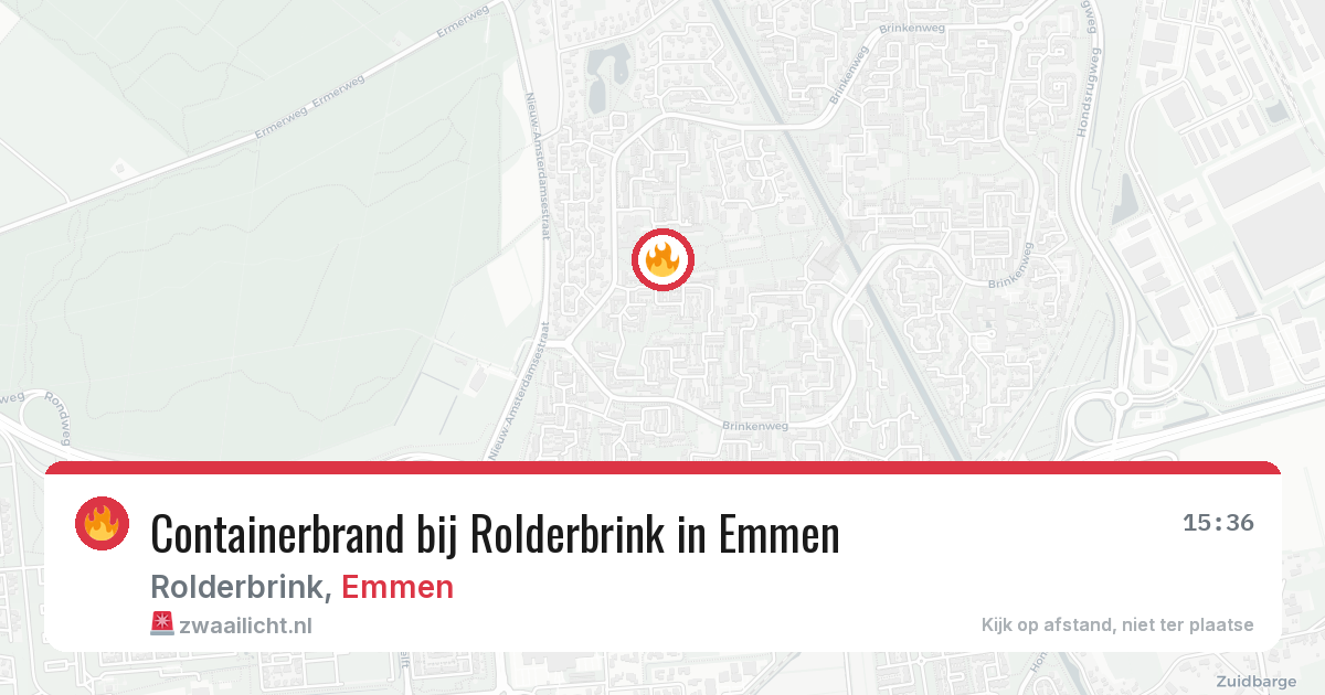 Containerbrand bij Rolderbrink in Emmen — 13 aug 2026