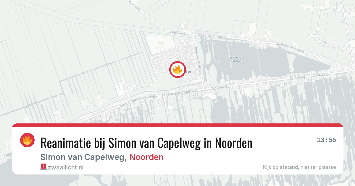 Reanimatie bij Simon van Capelweg in Noorden — 25 mrt 2026