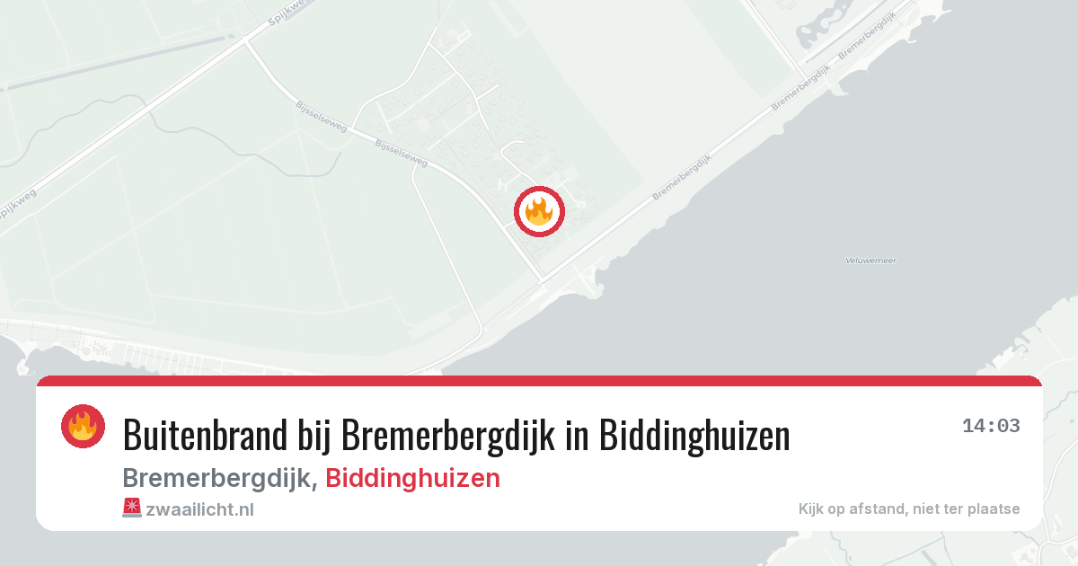 Buitenbrand bij Bremerbergdijk in Biddinghuizen — 11 jul 2026