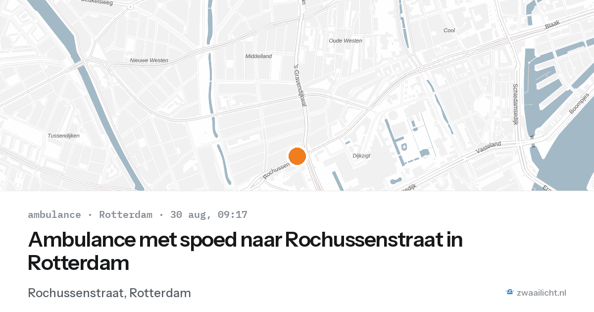Ambulance met spoed naar Rochussenstraat in Rotterdam — 30 aug 2026