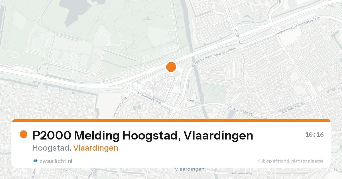 P2000 Melding Hoogstad, Vlaardingen — 16 aug 2026