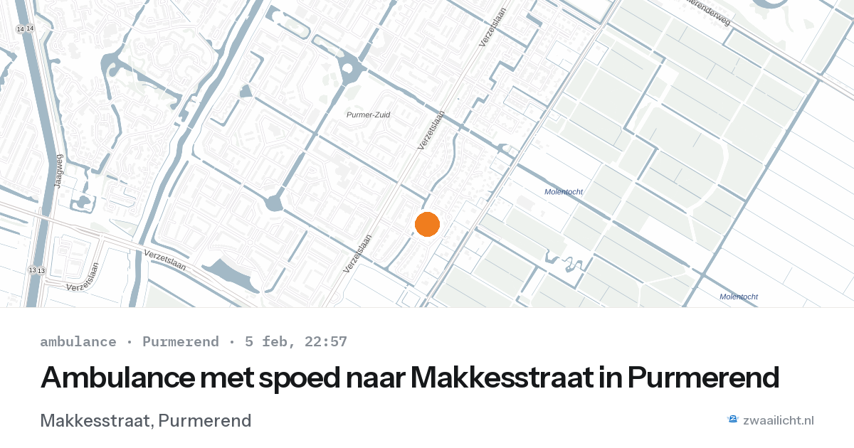 Ambulance met spoed naar Makkesstraat in Purmerend — 5 feb 2026