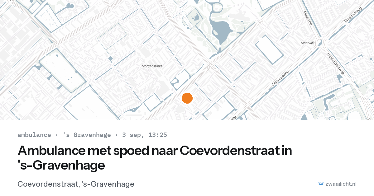 Ambulance met spoed naar Coevordenstraat in 's-Gravenhage — 3 sep 2026
