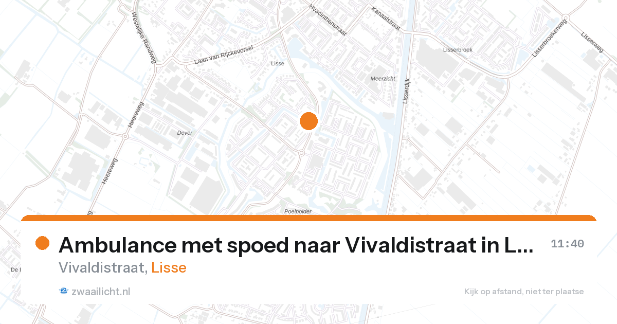 Ambulance met spoed naar Vivaldistraat in Lisse — 27 aug 2026