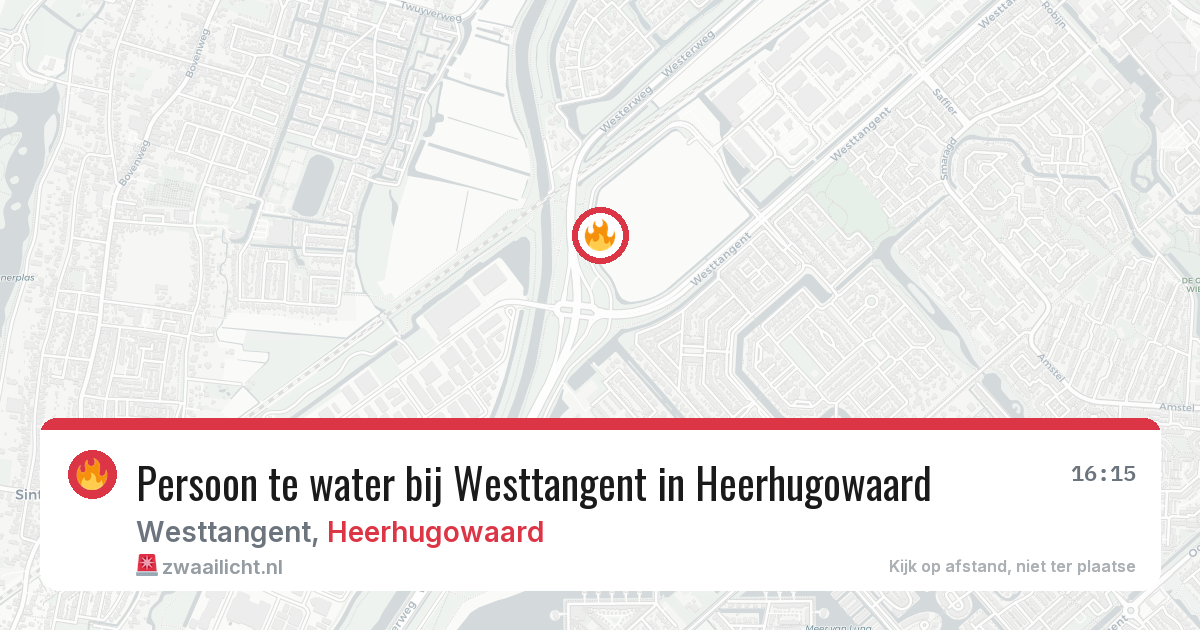 Persoon te water bij Westtangent in Heerhugowaard — 31 jul 2026