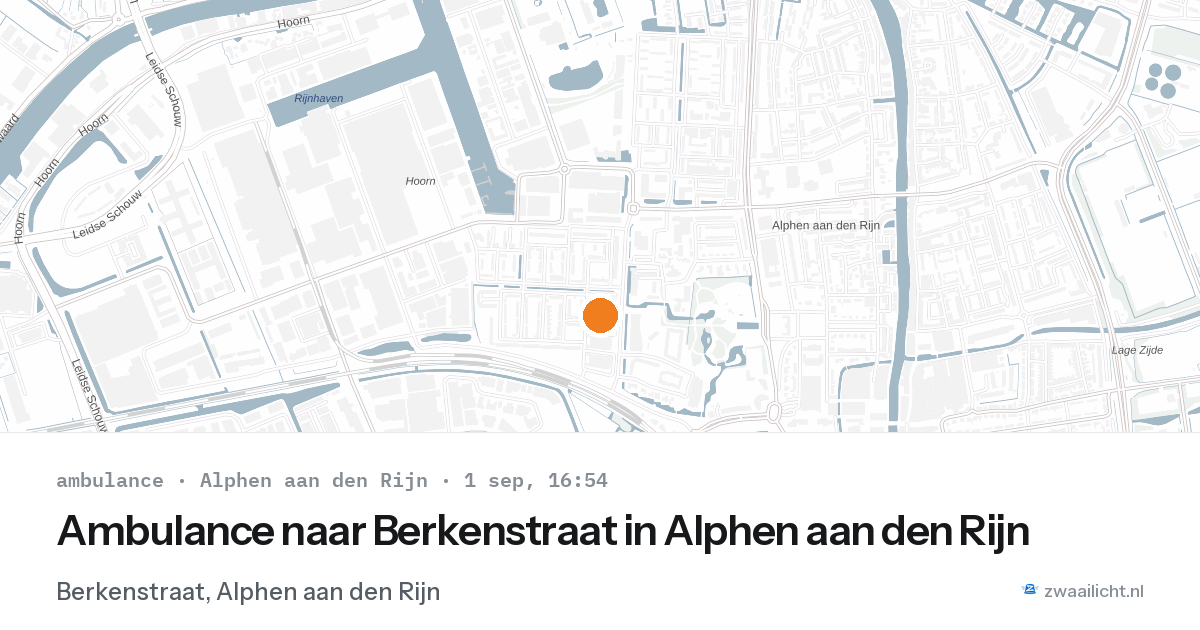 Ambulance naar Berkenstraat in Alphen aan den Rijn — 1 sep 2026