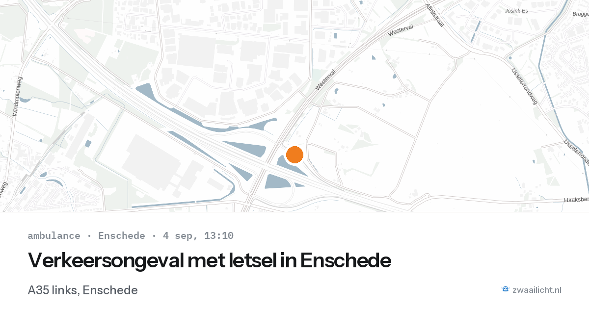 Verkeersongeval met letsel in Enschede — 4 sep 2026