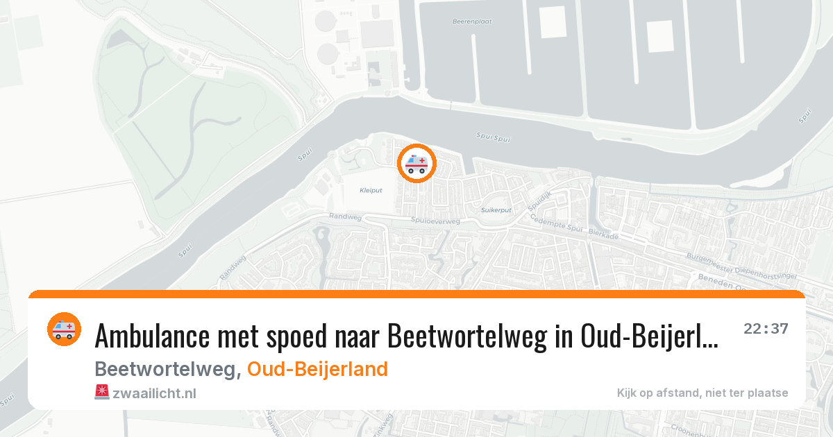 Ambulance met spoed naar Beetwortelweg in Oud-Beijerland — 15 mei 2026