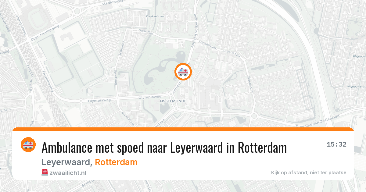 Ambulance met spoed naar Leyerwaard in Rotterdam — 11 aug 2026
