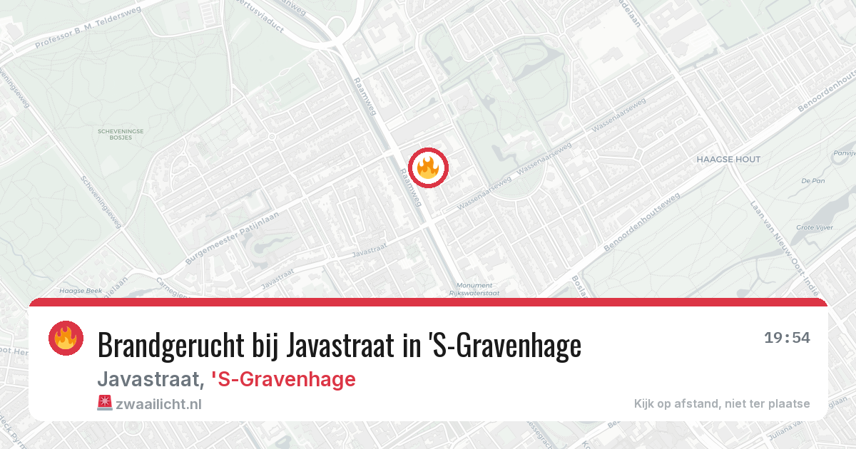 Brandgerucht bij Javastraat in 'S-Gravenhage — 5 jun 2026