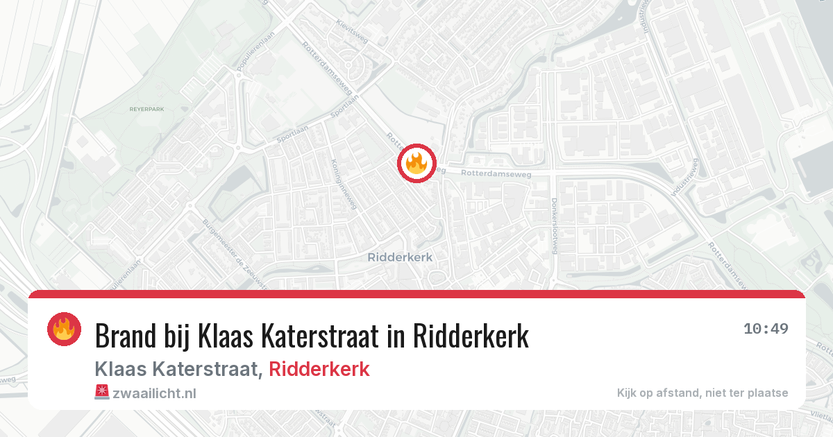 Brand bij Klaas Katerstraat in Ridderkerk — 16 jun 2026