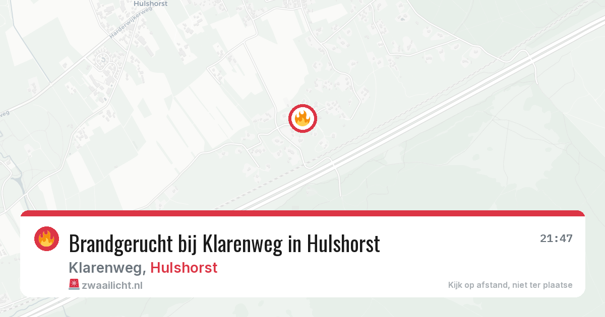 Brandgerucht bij Klarenweg in Hulshorst — 22 mei 2026