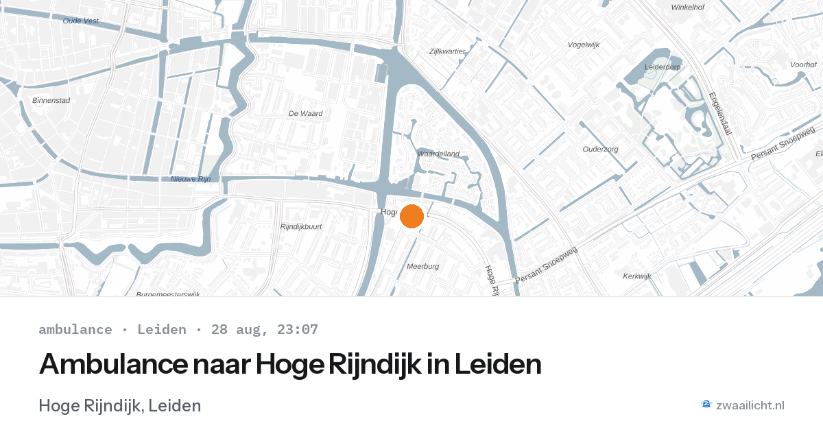 Ambulance naar Hoge Rijndijk in Leiden — 28 aug 2026