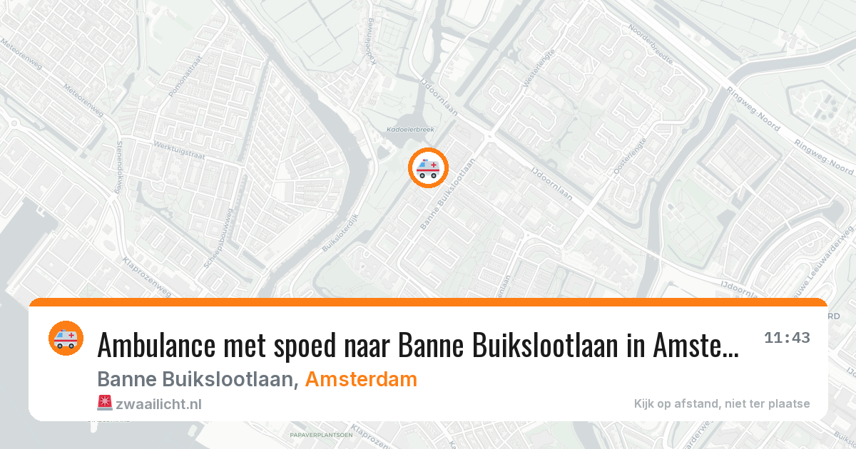 Ambulance met spoed naar Banne Buikslootlaan in Amsterdam — 27 mrt 2026
