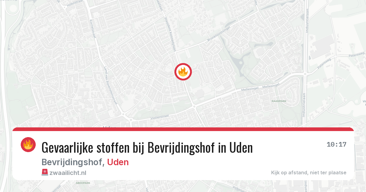 Gevaarlijke stoffen bij Bevrijdingshof in Uden — 13 jul 2026