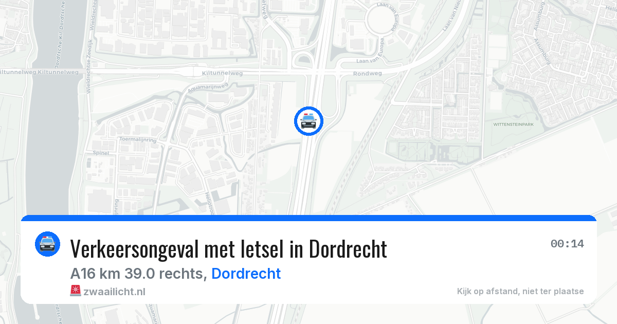 Verkeersongeval met letsel in Dordrecht — 13 aug 2026